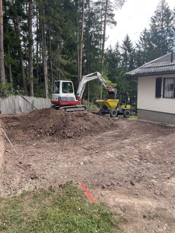 Aushub für Hauszubau